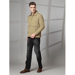 CHKOKKO Mens Fleece Solid Winter Wear Regular
