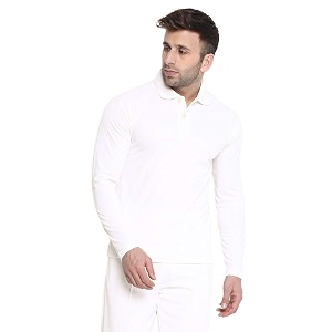 chkokko men cricket polo tshirt uniform jersey full sleeves cream small