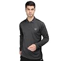 CHKOKKO Men's Polyester Regular Fit Gym Full Sleeves Polo T-Shirt