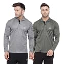 CHKOKKO Men's Polyester Regular Fit Gym Full Sleeves Polo T-Shirt