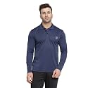 CHKOKKO Men's Polyester Regular Fit Gym Full Sleeves Polo T-Shirt