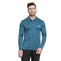 CHKOKKO Men's Gym Regular Fit Full Sleeves Polo T-Shirt Sea Green XL