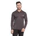 CHKOKKO Men's Gym Regular Fit Full Sleeves Sports Polo T-Shirt (XX-Large, Brown)
