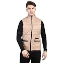 CHKOKKO Men's Winter Quilted Jacket Beige Size L
