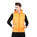 CHKOKKO Men's Winter Quilted Jacket Orange Size XL