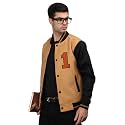 CHKOKKO Mens Regular Varsity Jacket with Snap