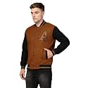 CHKOKKO Mens Regular Varsity Jacket with Snap