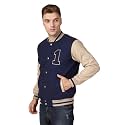 CHKOKKO Mens Regular Varsity Jacket with Snap