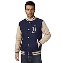 CHKOKKO Mens Regular Varsity Jacket with Snap
