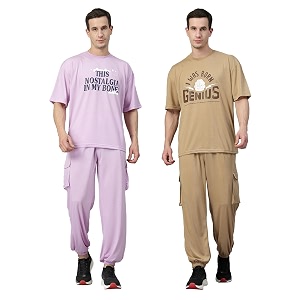 CHKOKKO Men Printed Casual Summer Wear Coords