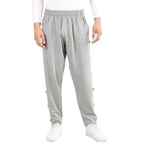 chkokko men casual track pant gym workout lower with pocket light grey xxl