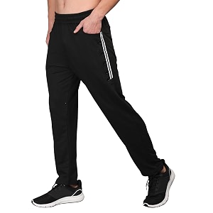 chkokko men casual track pant gym workout lower with pocket black m