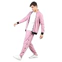 CHKOKKO Men Casual Track Pant Gym Workout Lower with Pocket Pastel Pink 5XL