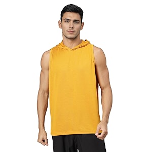 chkokko sleeveless hooded t shirts gym vest for men workout solid premium cotton blend tank top for man running vest sando gym wear lightweight breathable casual summer wear boys
