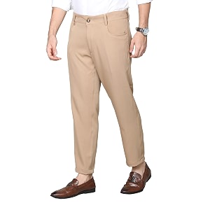 CHKOKKO Men Mid Rise Slim Fit Solid