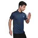 CHKOKKO Men Polyester Solid Active Sports Wear Polo Half Sleeve Gym T-Shirt with Button-Down Collar Quick Dry Breathable Perfect for Workout Regular Fit and Running Tee