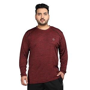 CHKOKKO Mens Plus Size Round Neck Full