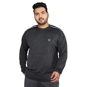 CHKOKKO Mens Plus Size Round Neck Full