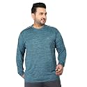CHKOKKO Mens Plus Size Round Neck Full