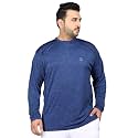 CHKOKKO Mens Plus Size Round Neck Full