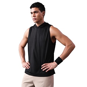 chkokko sleeveless hooded t shirts gym vest for men workout solid premium cotton blend tank top for man running vest sando gym wear lightweight breathable casual summer wear boys