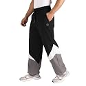 CHKOKKO Mens Nylon Track Pants with Colorblock