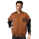 CHKOKKO Mens Oversized Varsity Jacket with Snap