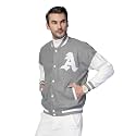 CHKOKKO Mens Oversized Varsity Jacket with Snap