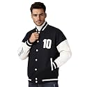 CHKOKKO Mens Oversized Varsity Jacket with Snap