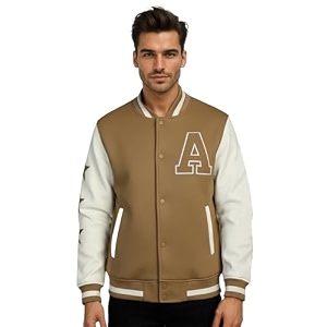 CHKOKKO Mens Regular Varsity Jacket with Snap