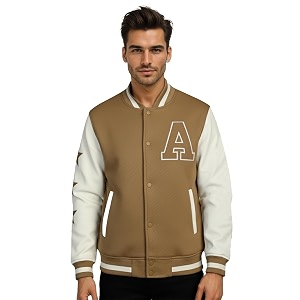 CHKOKKO Mens Regular Varsity Jacket with Snap