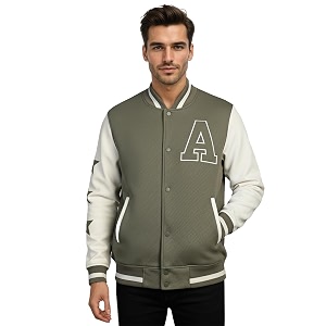 CHKOKKO Mens Regular Varsity Jacket with Snap