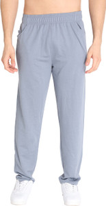CHKOKKO Men Solid Grey Track Pants