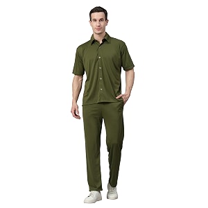 CHKOKKO Men Solid Track Suit Casual Coords