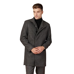 CHKOKKO Men Stylish Long Winter Coat Single