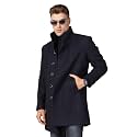 CHKOKKO Men Stylish Long Winter Coat Single