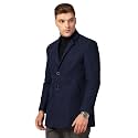 CHKOKKO Men Stylish Winter Coat Hip Length, Single Breasted Design with Notched Lapel Collar| Buttoned Cuffs and Front Side Pockets for Versatile Occasions