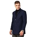 CHKOKKO Men Stylish Winter Coat Hip Length, Single Breasted Design with Notched Lapel Collar| Buttoned Cuffs and Front Side Pockets for Versatile Occasions