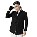 CHKOKKO Men Stylish Winter Coat Hip Length, Single Breasted Design with Notched Lapel Collar| Buttoned Cuffs and Front Side Pockets for Versatile Occasions