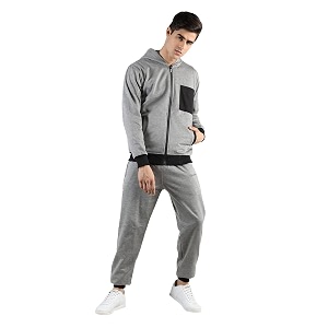 chkokko men winter track suit hooded zipper set