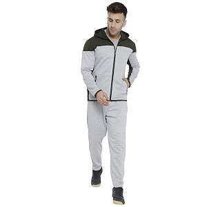 chkokko men winter track suit hooded zipper set