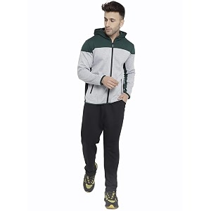 chkokko men winter track suit hooded zipper set