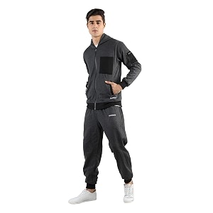 chkokko men winter track suit hooded zipper set