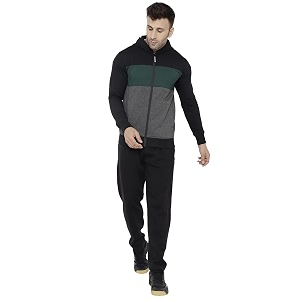 chkokko men winter track suit hooded zipper set
