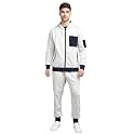 CHKOKKO Men Winter Track Suit Hooded Zipper Set