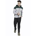 CHKOKKO Men Winter Track Suit Hooded Zipper Set