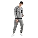 CHKOKKO Men Winter Track Suit Hooded Zipper Set