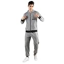 CHKOKKO Men Winter Track Suit Hooded Zipper Set