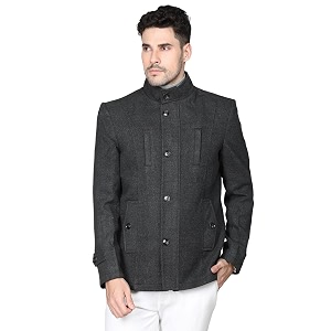 chkokko men winter wear regular fit coat black m