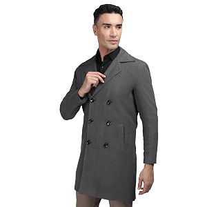 chkokko men stylish long winter coat single breasted thigh length overcoat with elegant spread collar amp practical front side pockets for formal or semi-formal occasions